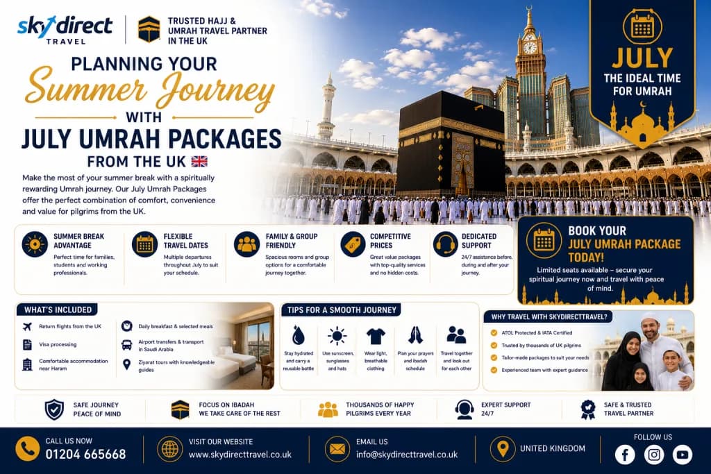 Planning Your Summer Journey with July Umrah Packages from the UK