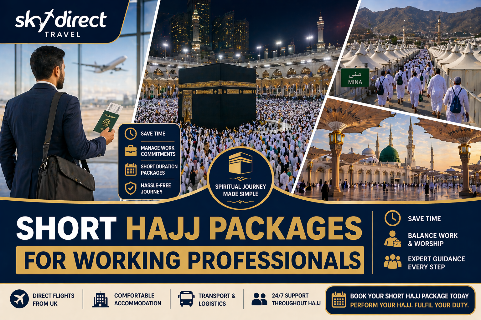 Short Hajj packages for working professionals UK time efficient pilgrimage travel planning